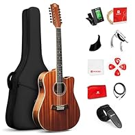 ✔ Outstand Sound: Sapele body offers a consistent, balanced tonal, making it compatible with a diverse range of playing styles. Dreadnought body enhance the loud, full, impressive sound makes the echo-like sound more stunning ✔ Precise Tuning: 18:1 r...