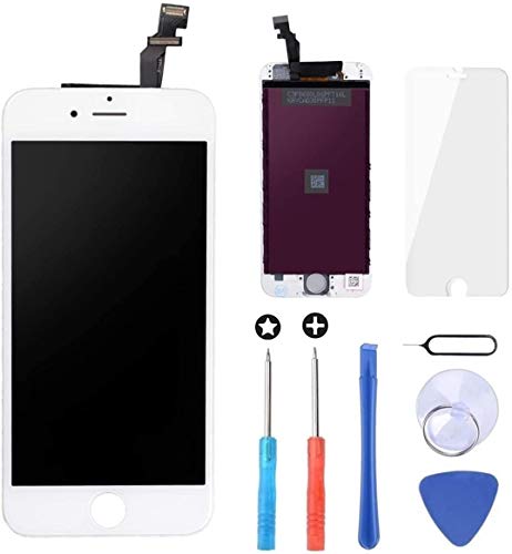 Brinonac Pantalla para iPhone 6, 4.7 Táctil LCD de Repuesto Ensamblaje de Marco Digitalizador con Herramienta de reparación y Protector de Pantalla (Blanco)
