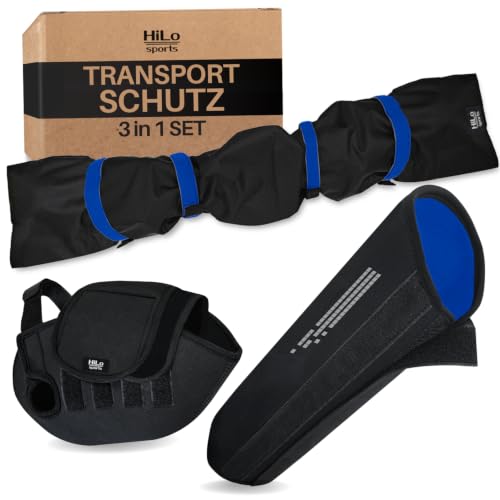HiLo sports 3-teiliges E-Bike Transportschutz Set - Akku Schutzhülle Motor Schutzhülle & Lenker Hülle - Elektronik-Schutz - Schützt vor Regen Spritzwasser & Schmutz - Für alle Fahrzeuge (Blau)