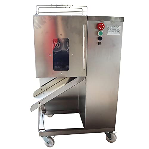 TECHTONGDA 10mm Meat Cutter Commercial Electric Slicer Shredded Diced for Steak Beef Pork Meat 5.7&times;3inch Feed Inlet QSJ-A