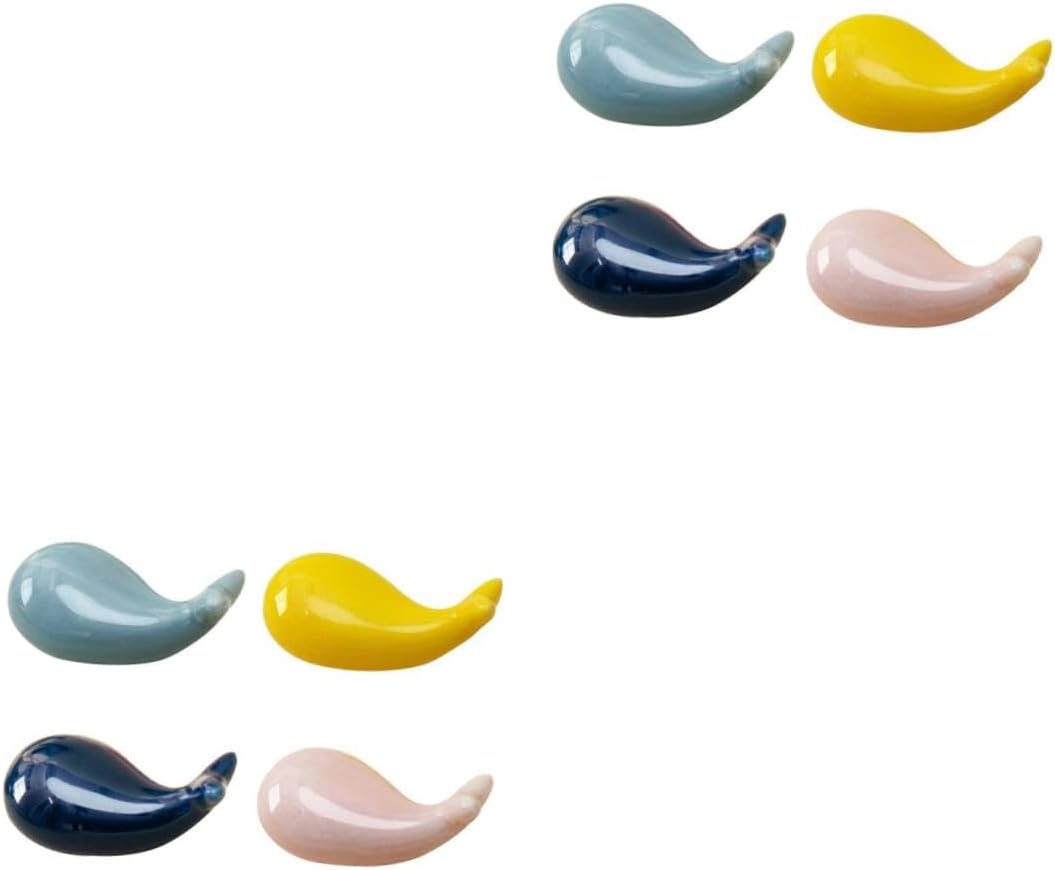 OUNONA 2sets Whale Ceramic Chopstick Holder Cute Animal Chopstick Rest Decoration for Dining Table Fork Spoon Holder Rack 4pcs*2