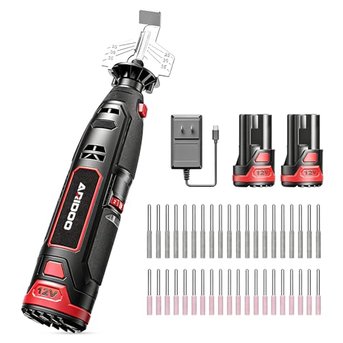 Afilador eléctrico para cadenas de motosierra, completo con 2 baterías y cargador. Alta velocidad, 20 cabezales cerámicos y 20 núcleos de diamante, válido para todas las cadenas.