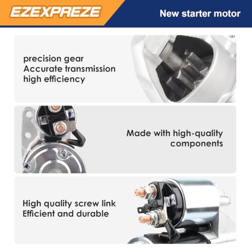 Image of Ezexpreze 19141 Starter for Chrysler 200 2011-2014 2.4L, Dodge Avenger 2011-2014 L4 2.4L, 12V 1.2KW 8 Teeth Clockwise, Replace# 56029584AA