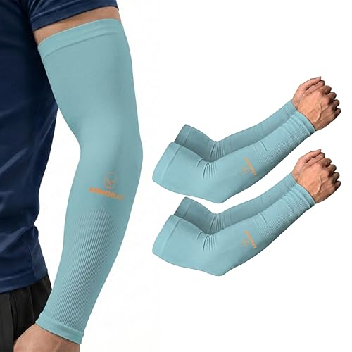 Image of ARMORAY Arm Sleeves for Men and Women - UV Sun Protection Cooling Compression - Tattoo Cover Up Sleeve for Daily Wear & Work