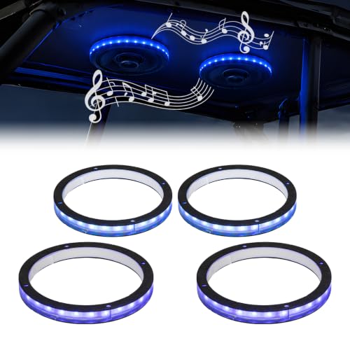 KEMIMOTO 6.5” RGB Car LED Speaker Rings Compatible with UTV SUV Marine RV