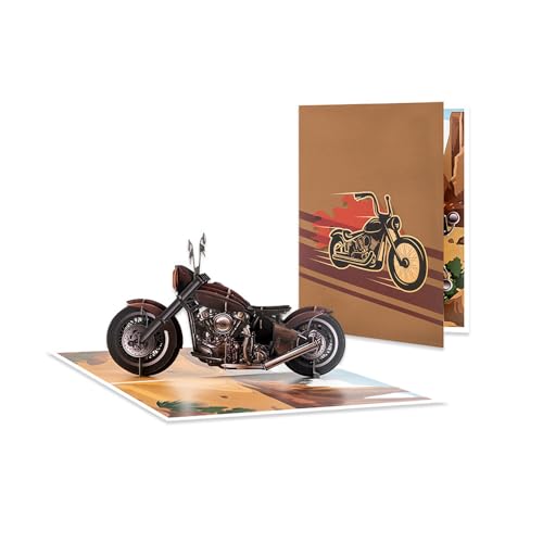 Motorcycle 3D Pop Up Greeting Card Ideal Celebration Gift for Father's Day Birthday Anniversary Special Moments