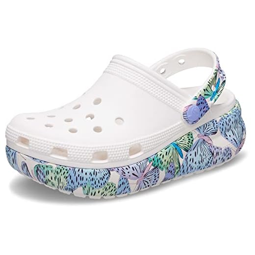 Sandália crocs classic crush butterfly clog white/multi - 44