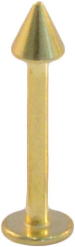 Steel GOLD CONE Labret Piercing, Lip Stud, Monroe, Various Gauges & Lengths Available