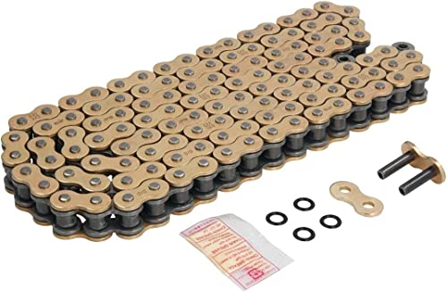 Cadena de moto DID 530VX3 bicolor de 122 eslabones con cierre remachado ZJ