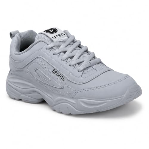 Image of Men's White Sports Running Shoes | Lightweight Breathable Sneakers | Anti-Skid Casual Walking Gym Shoes