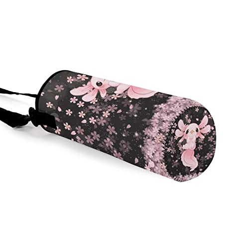 COEQINE Cute AXolotl Print Water Bottle Cup With Flower Print, Girls Women Insulated Water Cup Sleeves for Hiking Walking - Image 3