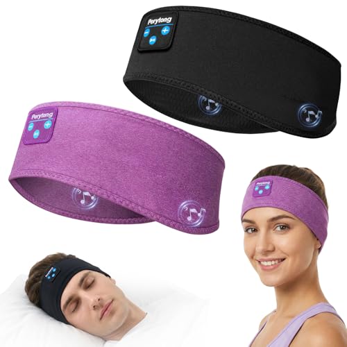 Perytong 2 Pack Bluetooth 5.4 Headband for Long Nights