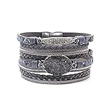 Informationen zur Herstellung: Alle Einlegearbeiten werden von den besten Fachleuten unter dem Mikroskop ausgeführt. Jeder Kristall wurde fest in das Armband eingebettet. Wir verwenden Naturleder, das in mehreren Schichten ausgewählt wurde und eine sichere Magnetschnalle hat. Es ist gute Wahl vielseitiges Zubehör.