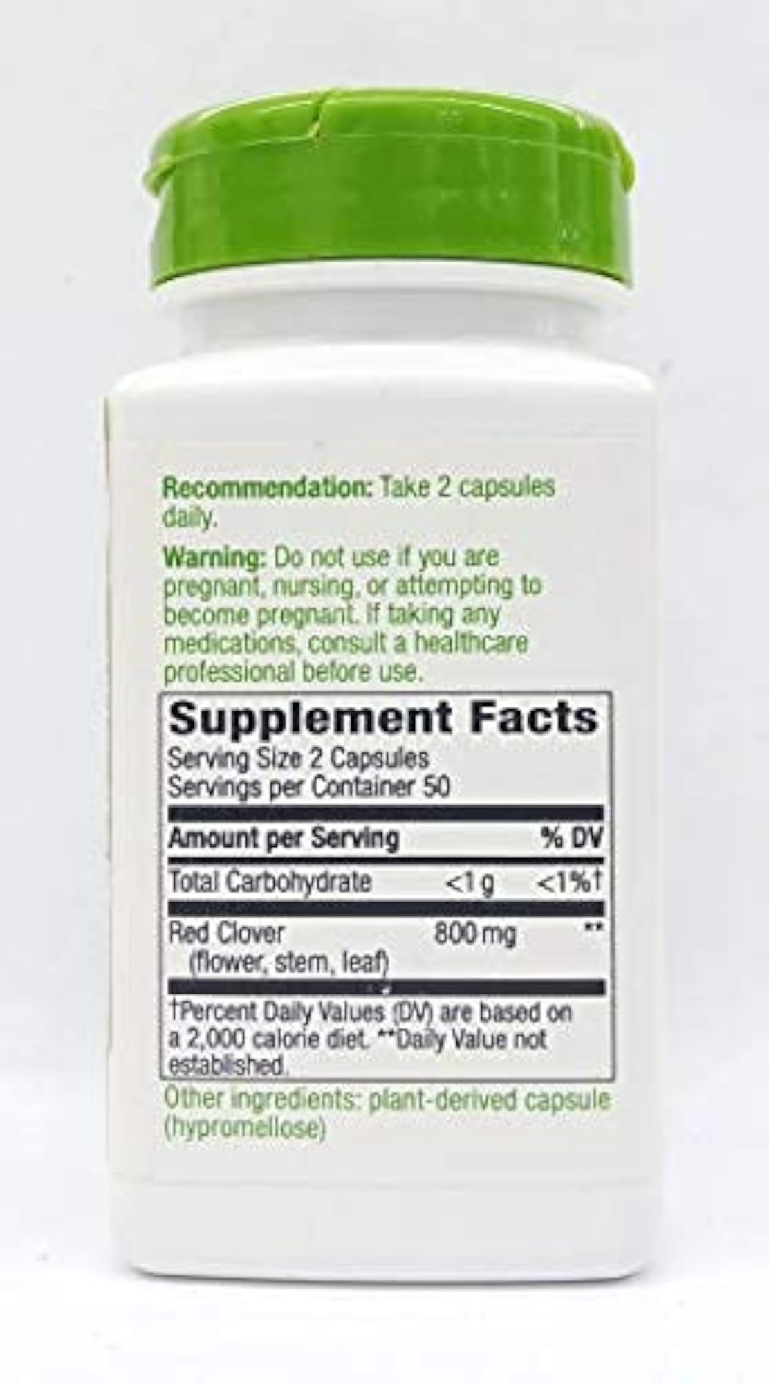 Red Clover Blossom Herb, 800 mg Per Serving, 100 Veggie Caps