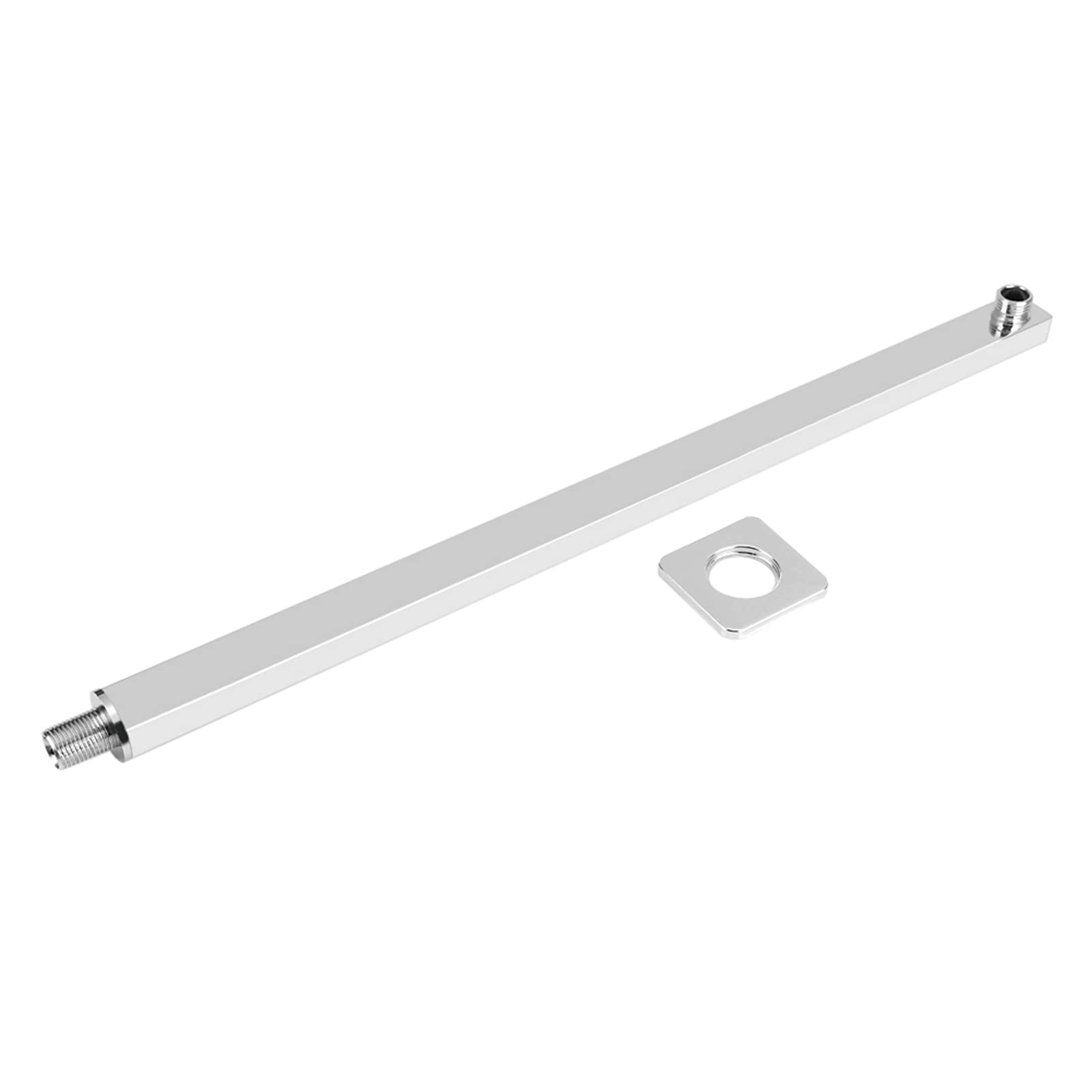 Braccio Doccia In Acciaio Inox 53 Cm + Supporto | Finitura Cromata