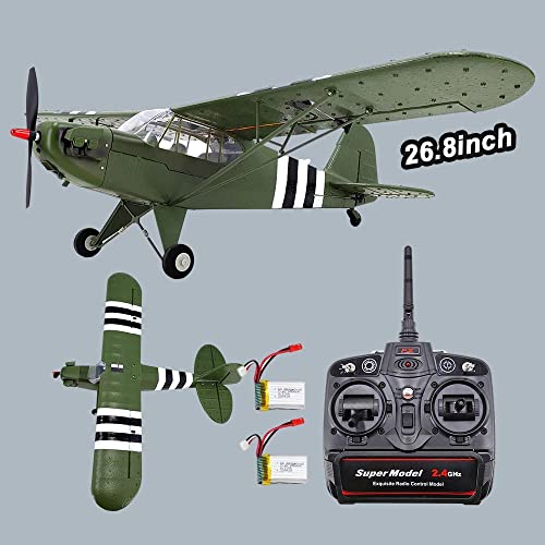 Vecktodisy Rc Plane,4 Ch Remote Control Airplane Rtf Piper J-3 Cub Built In 3G/6D Control System For Adults Beginners Advanced Kids Experts #TOP1