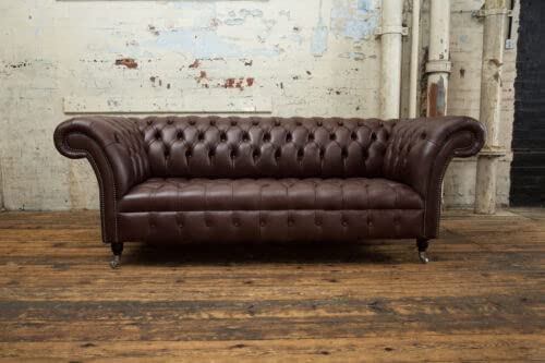 ANTIQUE WOOD ART Modern & Classic 3 Seater Luxury Chesterfield Sofa ...