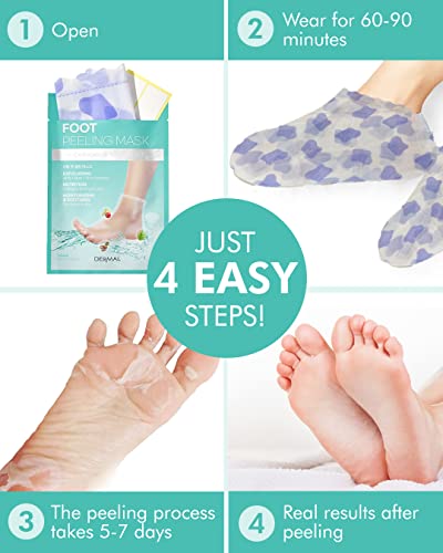 Dermal Korea Foot Peeling Mask 3 Pack For Dry Foot And Cracked Heel & Callus With Aloe Vera And Collagen thumb #2