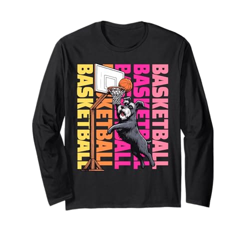 Schnauzer Basketball Sports Amoureux des Chiens Manche Longue