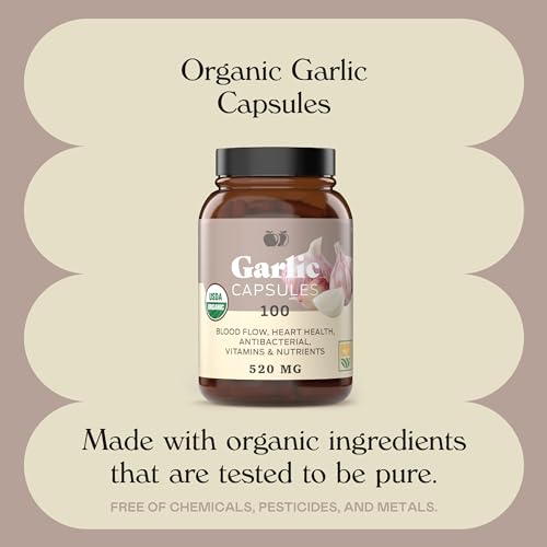 Complete Natural Products Organic Garlic Capsules - 520Mg Capsules 100 Count Vegetarian Pills Supplement thumb #7