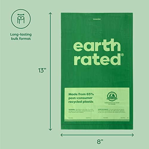 Image of Earth Rated Dog Poop Bags, Thick Grab and Go Single Roll, Ideal for Backyard Pickups, Unscented, 900 Count (3 x 300 count)