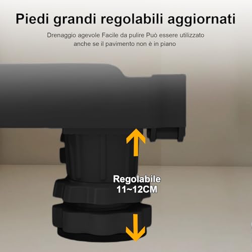 Oragke Base Lavatrice Antivibrazione Con 4 Piedini Antiscivolo, Supporto Per Lavatrice/Asciugatrice/Frigorifero, Regolabile Larghezza 43-62 Cm, Altezza 11-12 Cm, Carico Massimo 500 Kg - 4