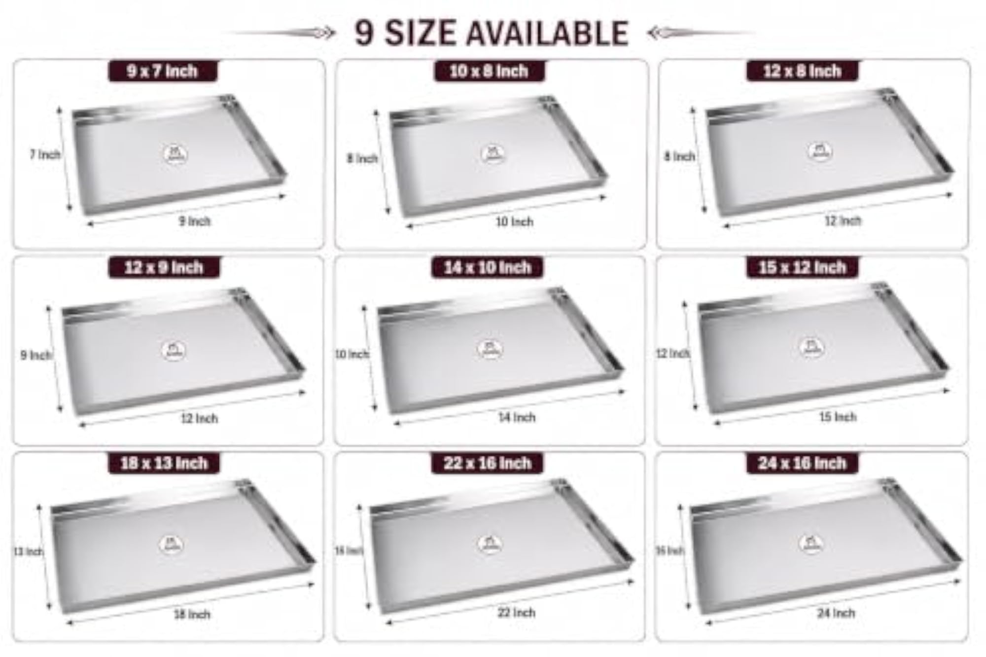 Stainless Steel Heavy Gauge Rectangle Food Serving Tray