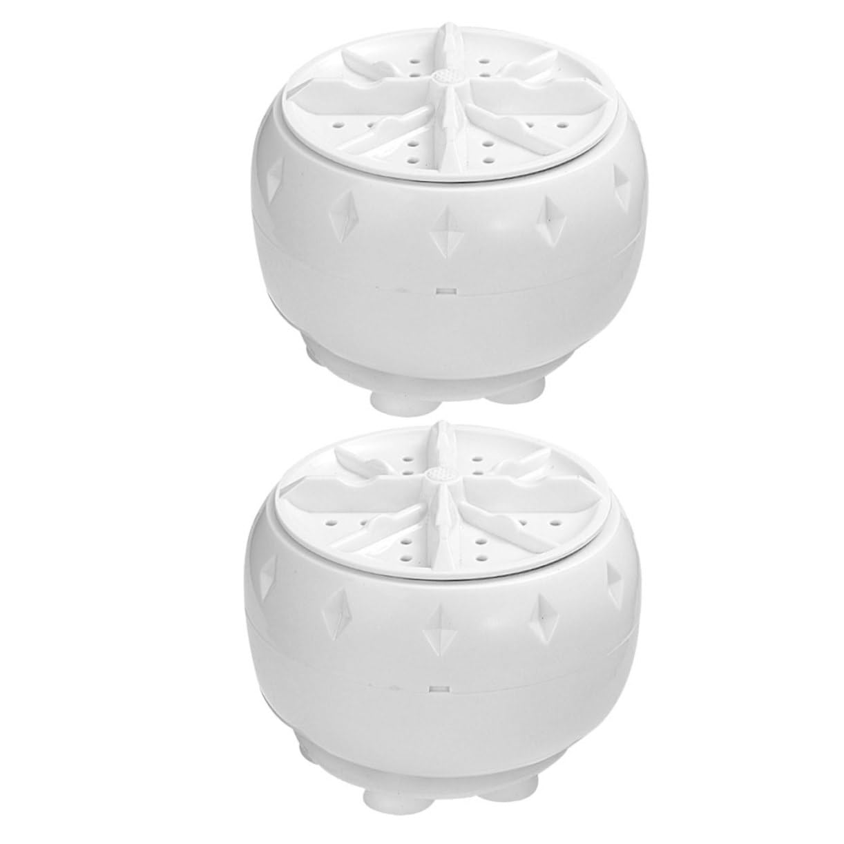 GLEAVI Mini Lavatrice Portatile 2 Pezzi con Turbina Bianca in Plastica per Pulizia ad Alta Efficienza di Biancheria in Appartamento e Viaggio