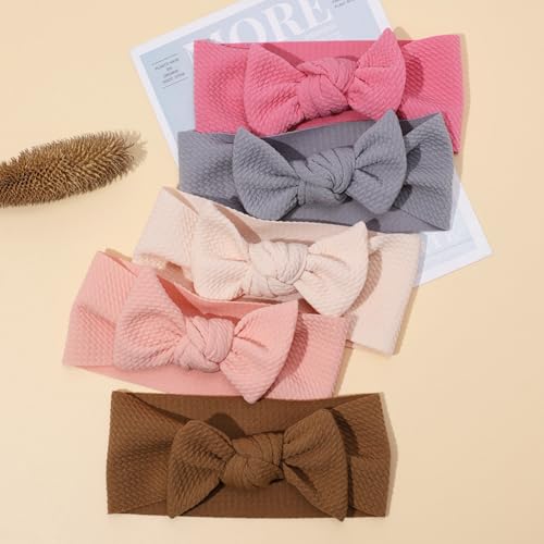 Baby Bows Girls Newborn Headband Soft Preemie Hair Bow Toddler Headbands with Bow Baby Girl Hair Accessories New Baby Hairband White Khaki Gray2