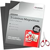 GAUDER Láminas Magnéticas Autoadhesivas (Extra grande) | Hojas Magnéticas | Papel Magnético para Fotos y más (3 Piezas)