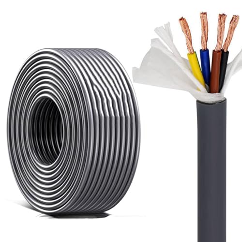 Cable Flexible for Cadena Portacables TRVV De 4 Núcleos (0,2~0,75 Mm²): Cobre Puro Sin Oxígeno Blindado Con PVC for Automatización Industrial(320ft,4C-0.2mm²)