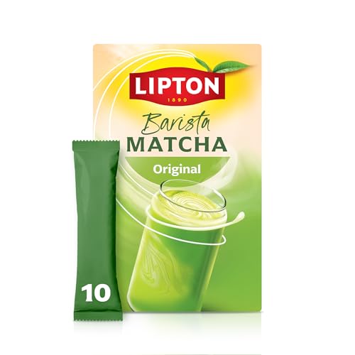 Lipton Barista Matcha Original, Boisson à l'avoine, Format sticks prêts à l'emploi (10 sticks) pour une expérience coffee shop à la maison, version chaude ou froide, Sans sucres ajoutés*