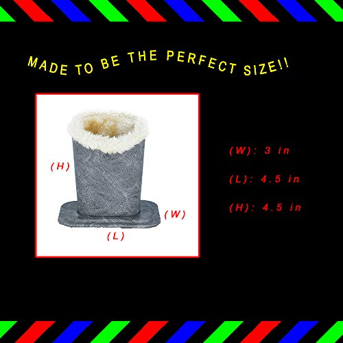 Plush Lined Eyeglass Holder Stand | Glasses Holder Case For Desk And Night Stand | Safely Protects And Stores Eyewear, iPhones And Supplies | Grey