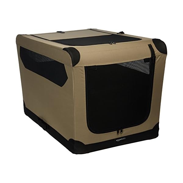 Amazon Basics 2Door Collapsible SoftSided Folding Travel Crate Dog