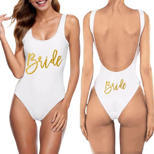 JPHCHSC Mujer Traje de baño de Femenino Traje de baño Estampado Novia Traje de baño de para Mujer, Despedida Soltera Bañador Bañadores para Novia 17