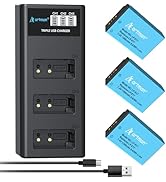 Artman Paquete de 3 baterías LP-E17 1300mAh y 3 canales LCD cargador Pack para Canon EOS RP R10 R8 R50...