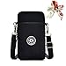 Produktbild Dankforyou Handytasche zum Umhängen Damen, Schultertasche Handtasche Geldbörse Mini Tasche für Alltag Büro Schule Ausflug Einkauf, Schwarz