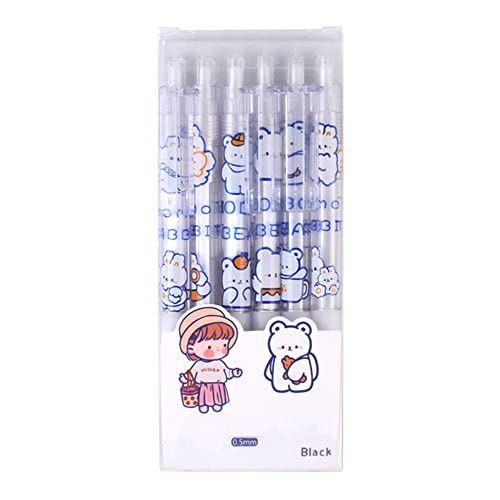 6 bolígrafos gel negro retráctiles 0.5mm SEIWEI