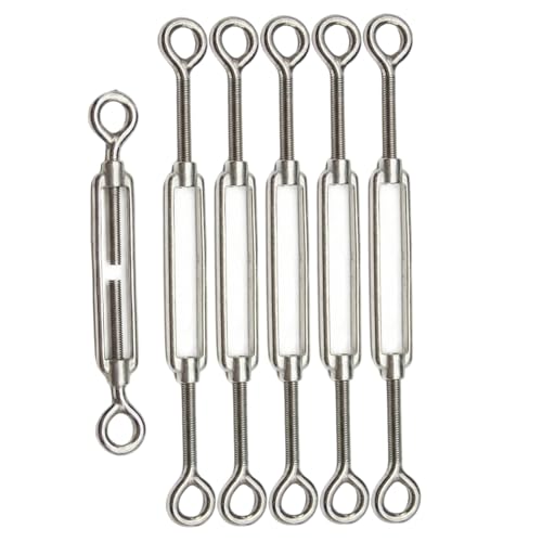 Tensores para cables, set de 6 piezas de acero inoxidable 304, ajustables Ojal-Ojal, uso pesado miniatura 1
