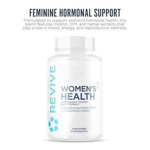 Revive MD Hormone Balance for Women – Hormone Support Supplement w/Myo-Inositol, Chaste Berry, DIM, Vitamins C & E, Evening Primrose Oil – Health & Hormonal Balance (180 Capsules, 30 Servings) - Image 4
