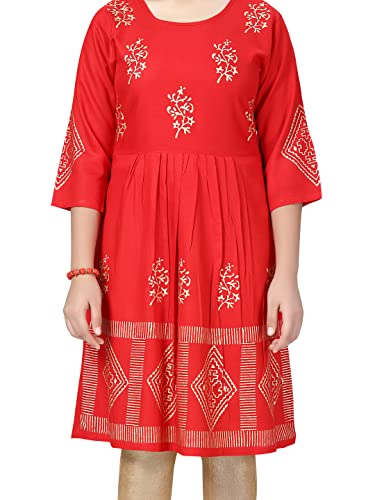 Image of muhuratam Girl's Cotton Regular Tunic Shirt