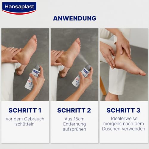 Hansaplast Silver Active Fußspray (150 ml), Fußdeo Anti-Transpirant mit 72 h Schutz vor Fußgeruch und Schweiß, Aktiv-Komplex mit Silber-Ionen