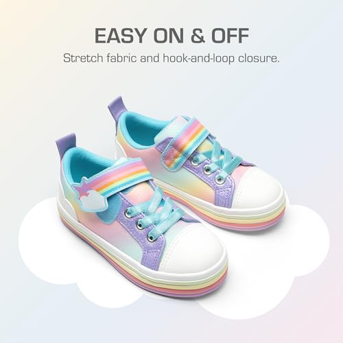 DREAM PAIRS Toddler Girls Shoes Rainbow Sneakers Casual School Walking Hook and Loop Footwear for Toddler/Little Kids3