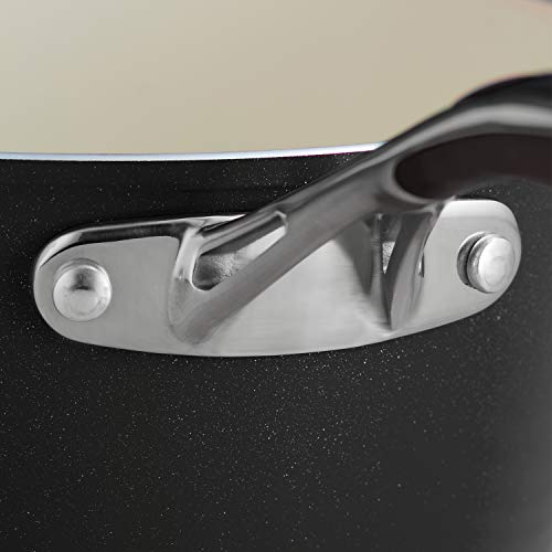 Image of TRAMONTINA Fusao Healthy Triply Ceramic 16cm /2.1L Sauce Pan with SS 304 lid | Non Toxic (PFAS /PTFE /PFOA Free) Milk Pan /Tea Pan | Induction Friendly | Stay Cool Handle I 10 Year Warranty*
