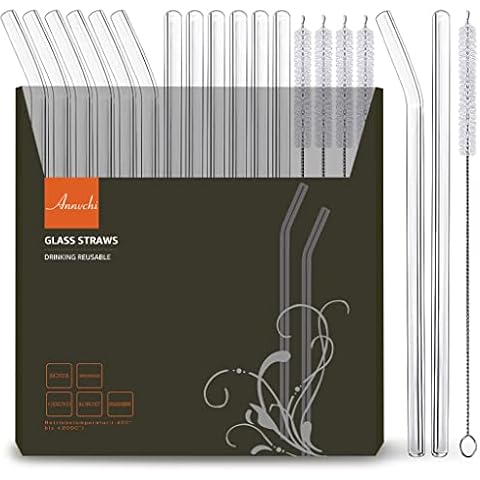 Pailles en verre Annvchi 16 pièces Cover