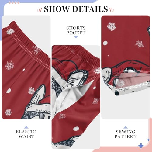 Husky with Xmat Hat Boys Long Pants Soft Trousers Elastic Waist Kids Lounge Bottoms with Pockets S-XL4