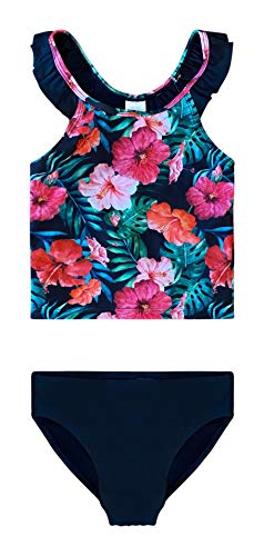 Image of Dreamwave 4 Piece Swimsuit Set: Coverup Bikini Top Tankini Top Bottom Green Floral