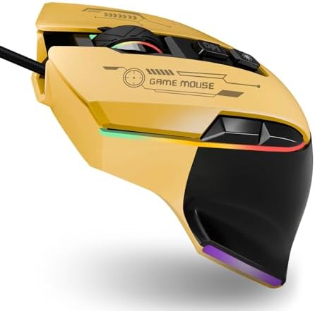 AooKoNi Gaming Mouse, Wired Gaming Mouse with RGB Backlit, 7200DP...