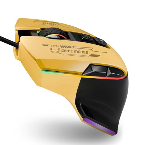 Gaming Mouse, Wired Gaming Mouse with RGB Backlit, 7200DPI Adjust...
