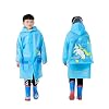 Kids Raincoat Jacket Girl Boy Age 6-13 Year Cartoon Rain Poncho with School Bag Cover Outdoor Camp Cycle